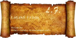 Latzkó Frida névjegykártya